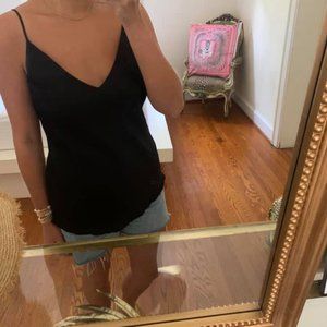 FRAME Black Low Back Tank Top